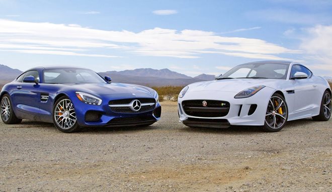 شاهد بالفيديو مقارنة جاكوار F-Type R ومرسيدس AMG GT S  على الحلبة